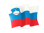 Slovenia. Waving flag. Download icon.