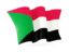Sudan. Waving flag. Download icon.