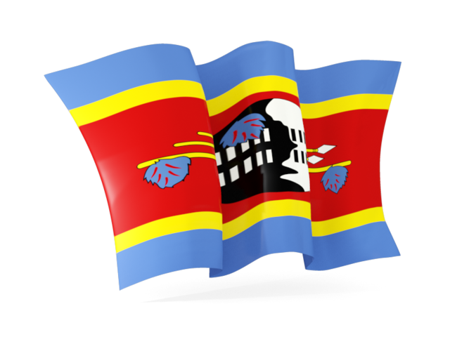 Волнистый флаг. Скачать флаг. Свазиленд