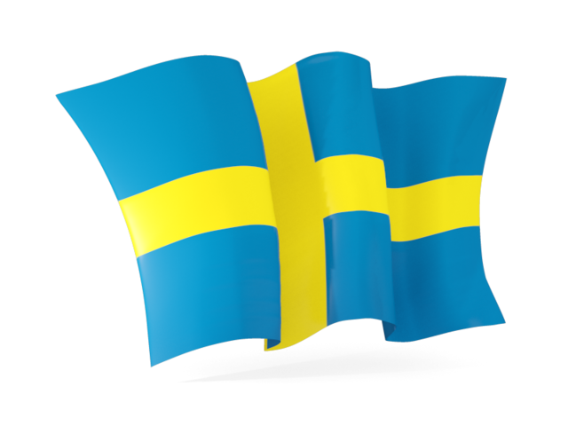 Волнистый флаг. Скачать флаг. Швеция