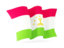 Tajikistan. Waving flag. Download icon.