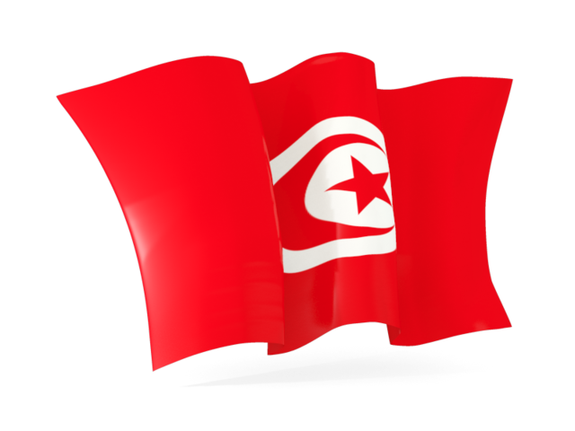 Waving flag. Download flag icon of Tunisia at PNG format