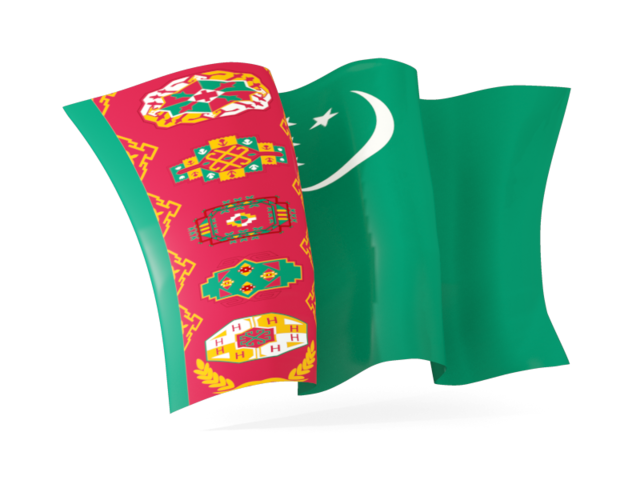 Waving flag. Download flag icon of Turkmenistan at PNG format
