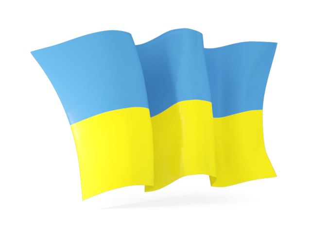 Waving flag. Illustration of flag of Ukraine