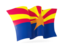 Flag of state of Arizona. Waving flag. Download icon