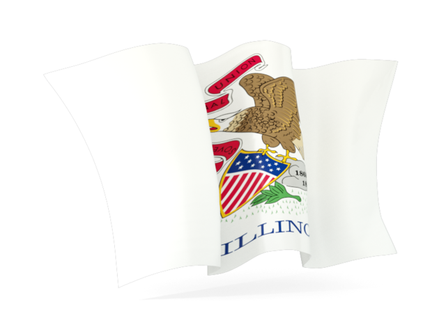 Waving flag. Download flag icon of Illinois
