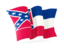 Flag of state of Mississippi. Waving flag. Download icon