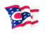 Flag of state of Ohio. Waving flag. Download icon