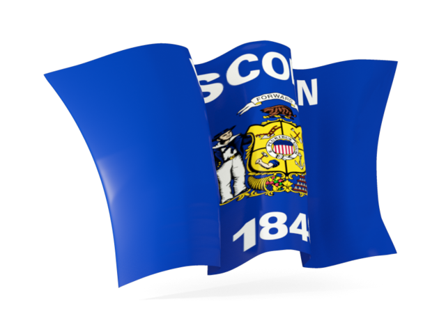 Waving flag. Download flag icon of Wisconsin