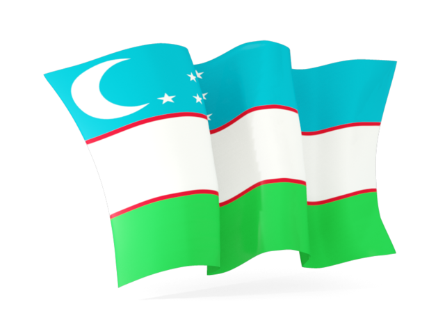 Waving flag. Download flag icon of Uzbekistan at PNG format