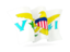 Virgin Islands of the United States. Waving flag. Download icon.