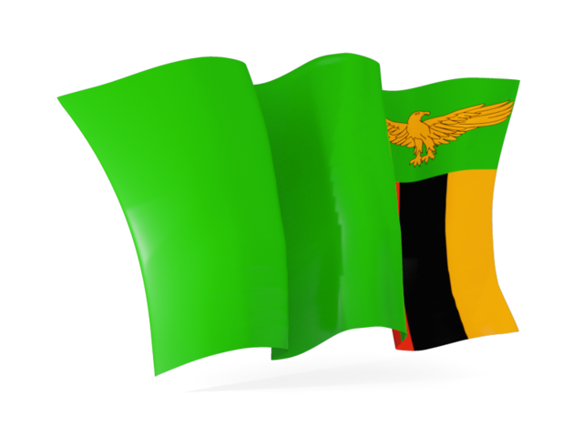 Waving flag. Download flag icon of Zambia at PNG format
