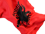 Albania. Waving flag closeup. Download icon.