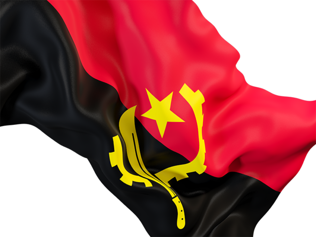 Равевающийся флаг крупным планом. Скачать флаг. Ангола