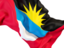 Antigua and Barbuda. Waving flag closeup. Download icon.