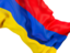 Армения. Равевающийся флаг крупным планом. Скачать иллюстрацию.