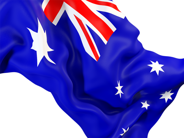 Равевающийся флаг крупным планом. Скачать флаг. Австралийский Союз