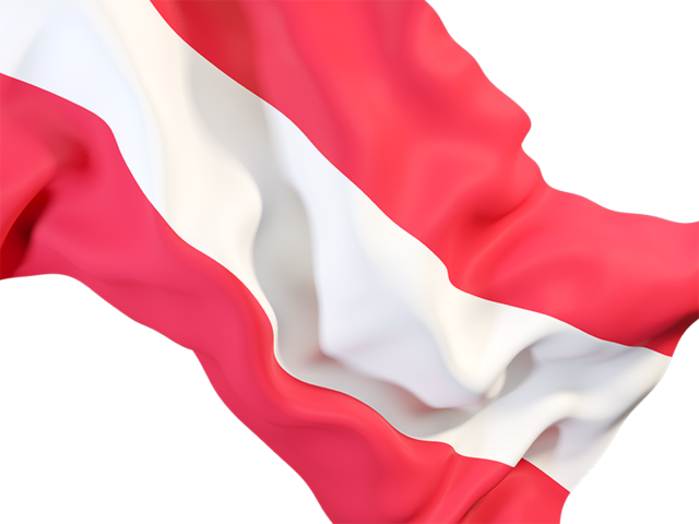 Равевающийся флаг крупным планом. Скачать флаг. Австрия