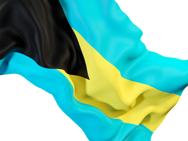 Равевающийся флаг крупным планом. Скачать флаг. Багамские Острова