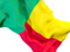 Benin. Waving flag closeup. Download icon.