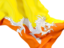 Bhutan. Waving flag closeup. Download icon.