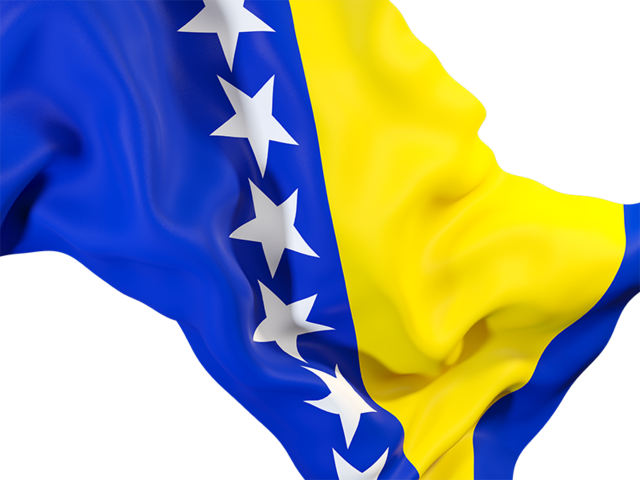 Waving flag closeup. Download flag icon of Bosnia and Herzegovina at PNG format