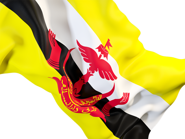 Waving flag closeup. Download flag icon of Brunei at PNG format