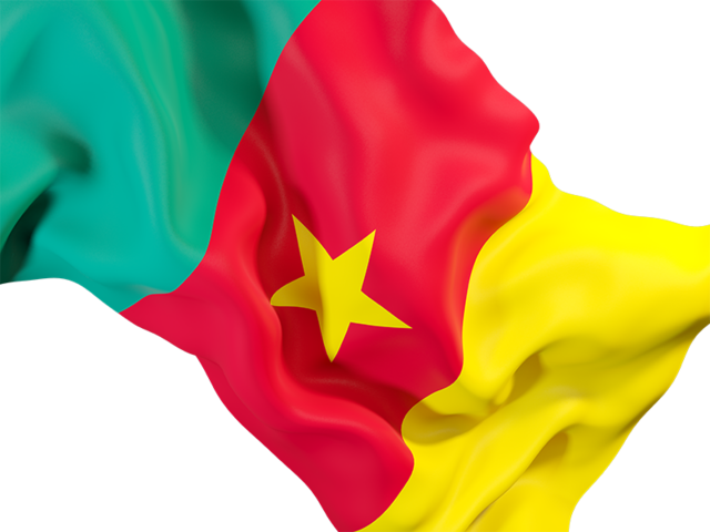 Waving flag closeup. Download flag icon of Cameroon at PNG format
