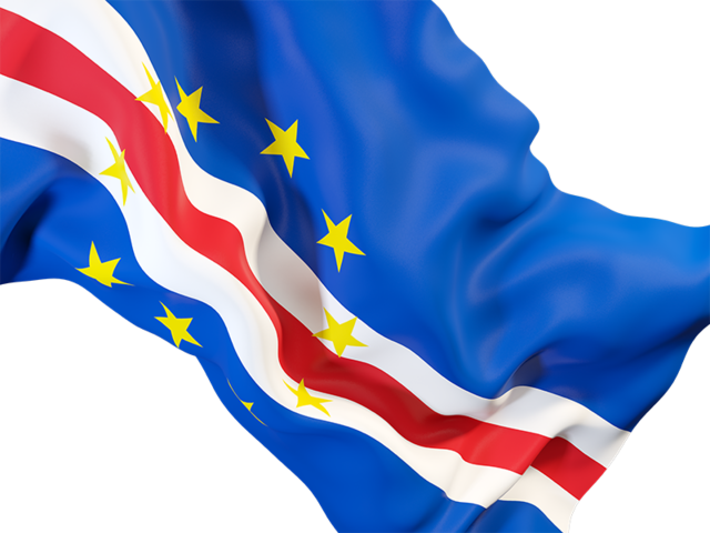 Waving flag closeup. Download flag icon of Cape Verde at PNG format
