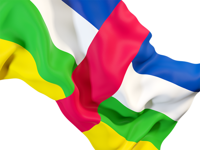 Равевающийся флаг крупным планом. Скачать флаг. Центральноафриканская Республика