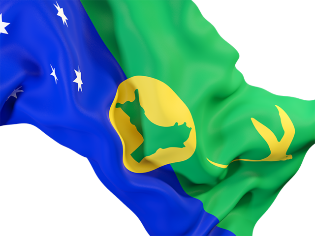 Waving flag closeup. Download flag icon of Christmas Island at PNG format