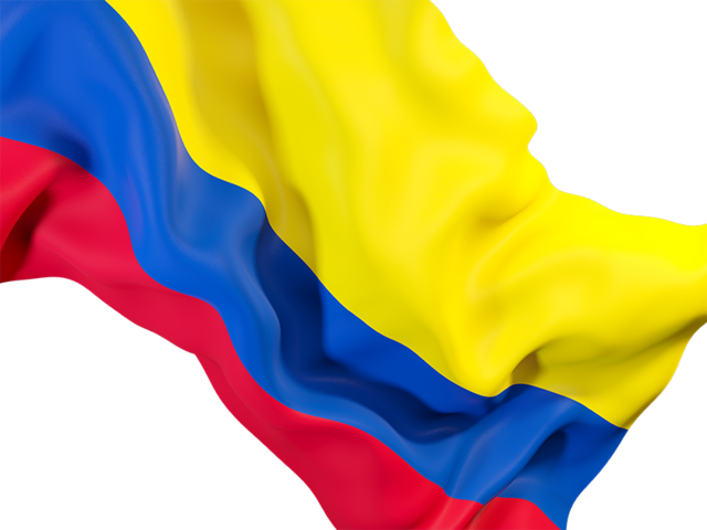 Равевающийся флаг крупным планом. Скачать флаг. Колумбия