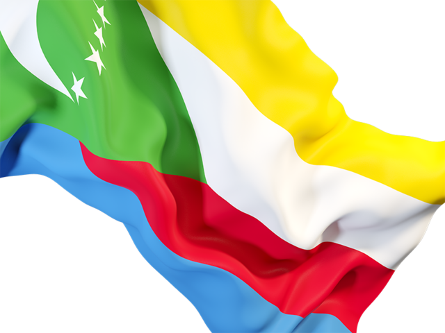 Waving flag closeup. Download flag icon of Comoros at PNG format