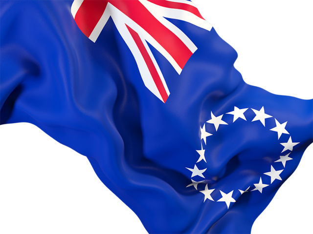 Waving flag closeup. Download flag icon of Cook Islands at PNG format