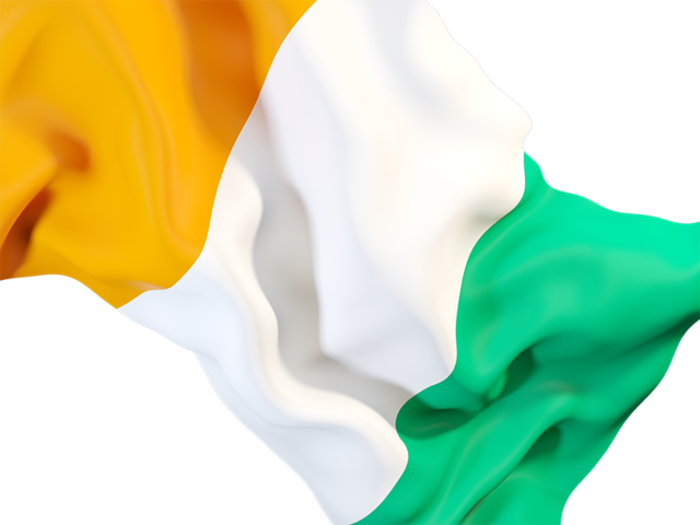 Waving flag closeup. Download flag icon of Cote d'Ivoire at PNG format