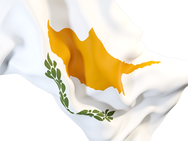 Равевающийся флаг крупным планом. Скачать флаг. Кипр