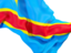 Democratic Republic of the Congo. Waving flag closeup. Download icon.