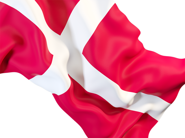 Равевающийся флаг крупным планом. Скачать флаг. Дания
