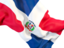 Dominican Republic. Waving flag closeup. Download icon.