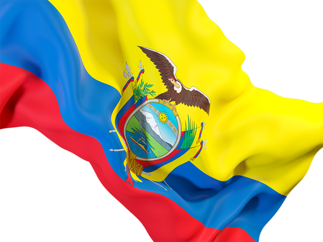 Равевающийся флаг крупным планом. Скачать флаг. Эквадор