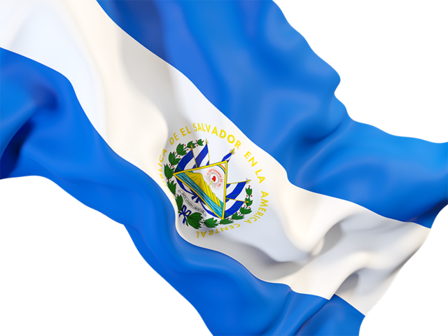 Waving flag closeup. Download flag icon of El Salvador at PNG format