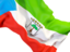 Equatorial Guinea. Waving flag closeup. Download icon.