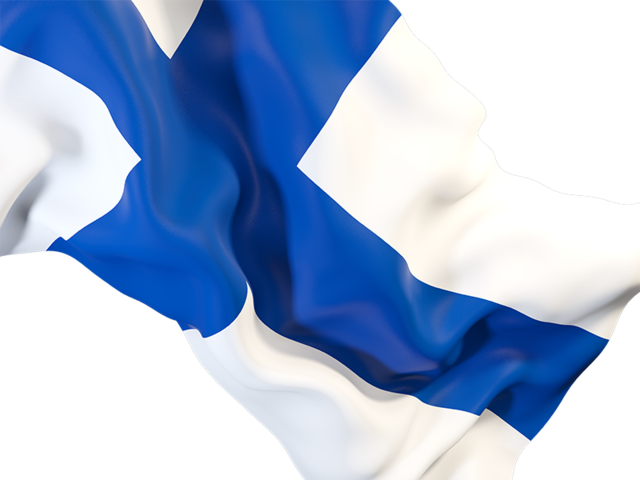 Равевающийся флаг крупным планом. Скачать флаг. Финляндия