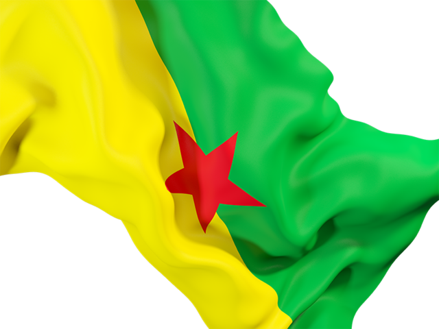 Waving flag closeup. Download flag icon of French Guiana at PNG format