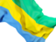 Gabon. Waving flag closeup. Download icon.
