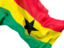 Гана. Равевающийся флаг крупным планом. Скачать иллюстрацию.