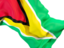 Guyana. Waving flag closeup. Download icon.