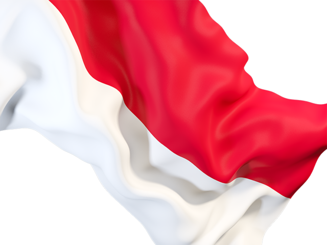 Равевающийся флаг крупным планом. Скачать флаг. Индонезия