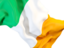 Ireland. Waving flag closeup. Download icon.