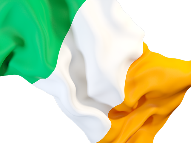 Waving flag closeup. Download flag icon of Ireland at PNG format